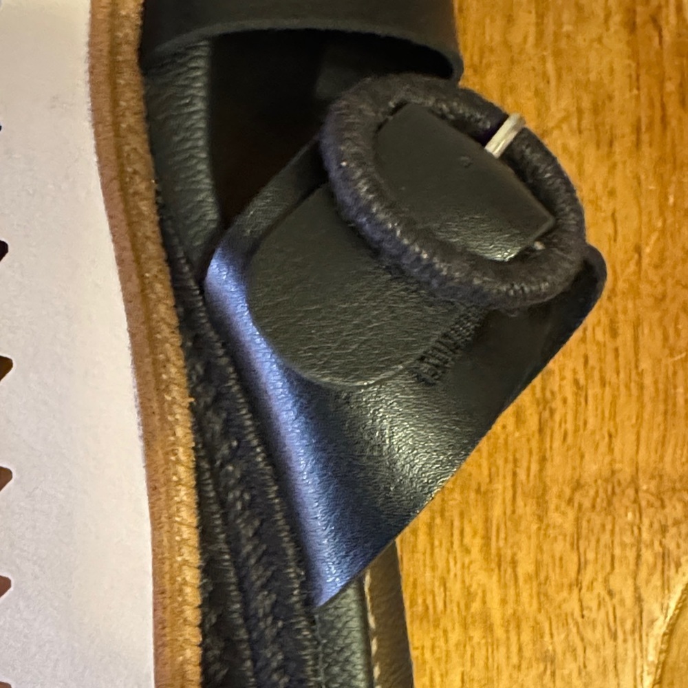 NWT MIA Black Platform Sandals with Waffle Sole Espadrille Styling Versatile - Picture 6 of 11